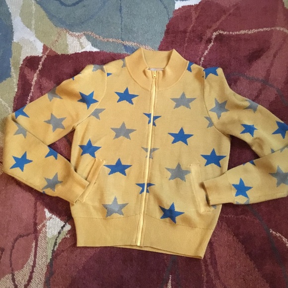 Simple Sweaters - STARS Zip Up Sweater Women Size Small